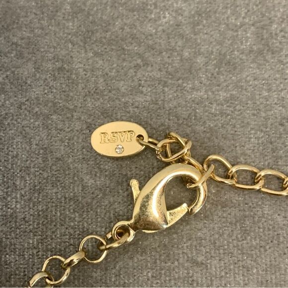 GOLDTONE rhinestone embellished circular necklace - Picture 8 of 12